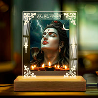 Shiva's Acrylic Led Lamp - Wooden Stand-D1