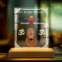 Shree Khatu Shyam Baba Acrylic Led Lamp - Wooden Stand