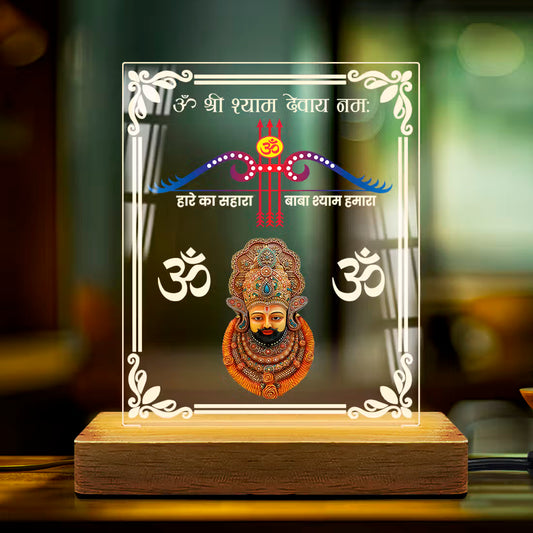 Buy Online Fashionury Acrylic Spiritual Lamp Shree Khatu Shyam Baba Acrylic Led Lamp - Wooden Stand