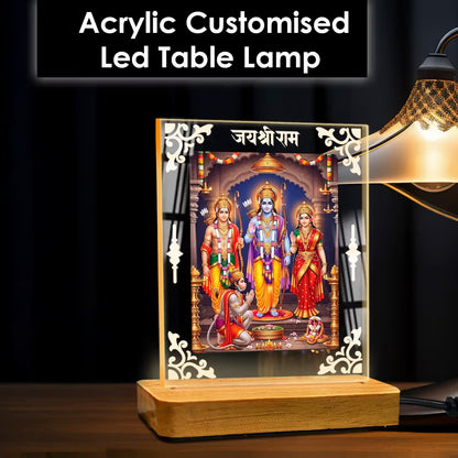 Buy Online Fashionury Acrylic Spiritual Lamp Shree Ram Acrylic Led Lamp - Wooden Stand D1