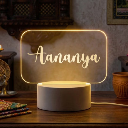 Buy Online Fashionury Custom Name White Rounded Acrylic Name LED Lamps