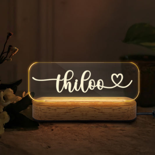 Buy LED Lamp with Your Personalized Name Looks Stylish For Room or Office Cabin From Fashionury