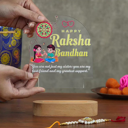 Happy Raksha Bandhan Acrylic LED Lamp for Sister