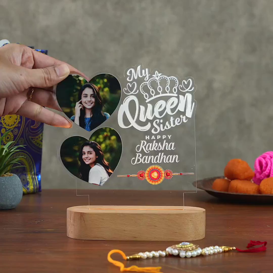 Showcase video of my queen sister's Happy Raksha Bandhan LED lamp. 