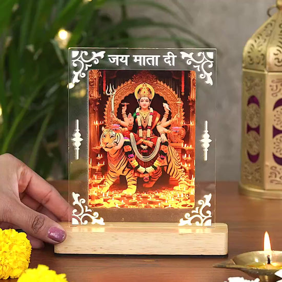 Showcase Video Of Ma Durga Acrylic LED Lamp For Mandir's 