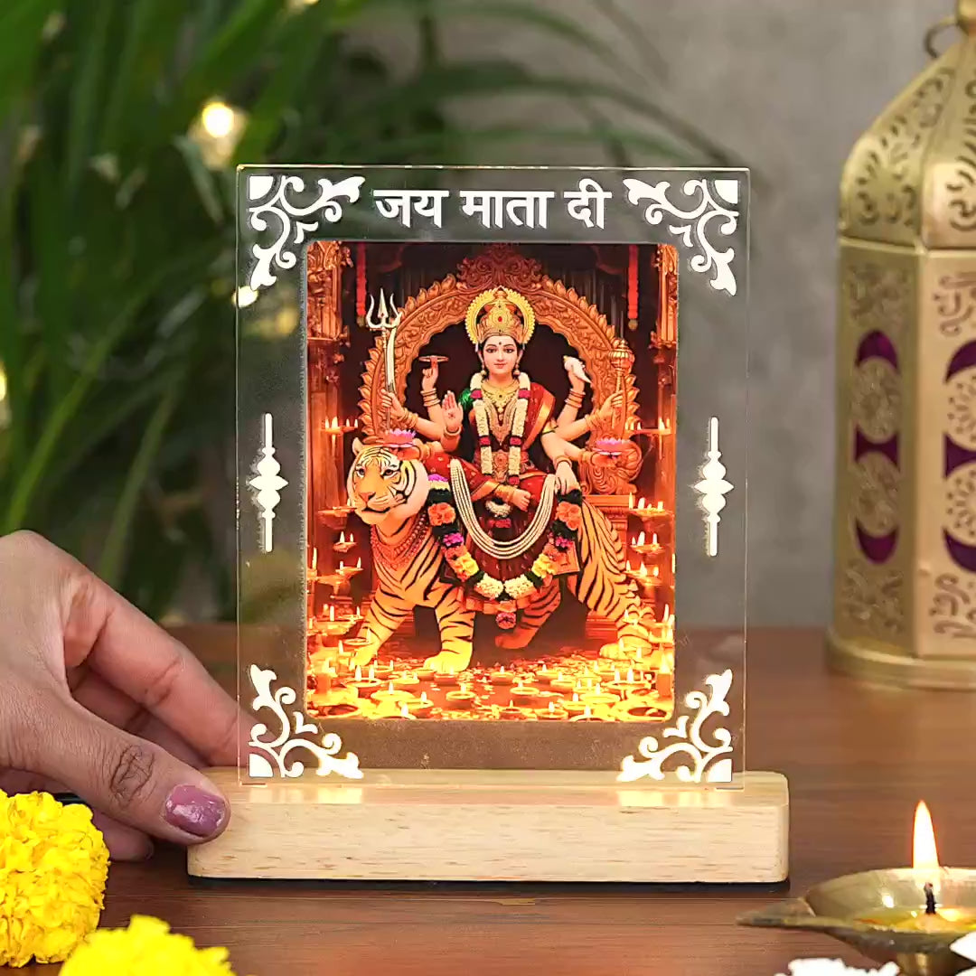 Showcase Video Of Ma Durga Acrylic LED Lamp For Mandir's 