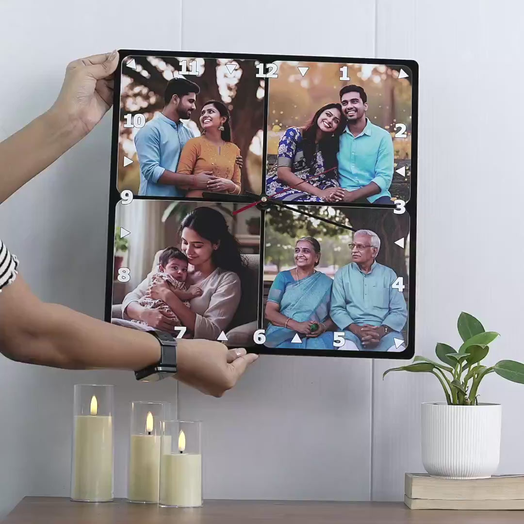 Close up video of UV printing details on 4 Square Acrylic Photo Clock