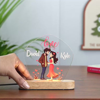 Video of acrylic Name Led Lamp showing Close up of High quality and Switching on, off LED Glow