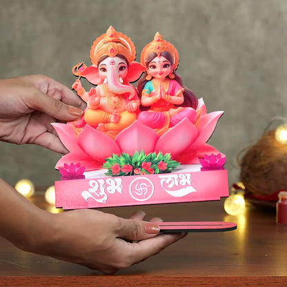 Shubh Labh Lakshmi Ganesha MDF Standee