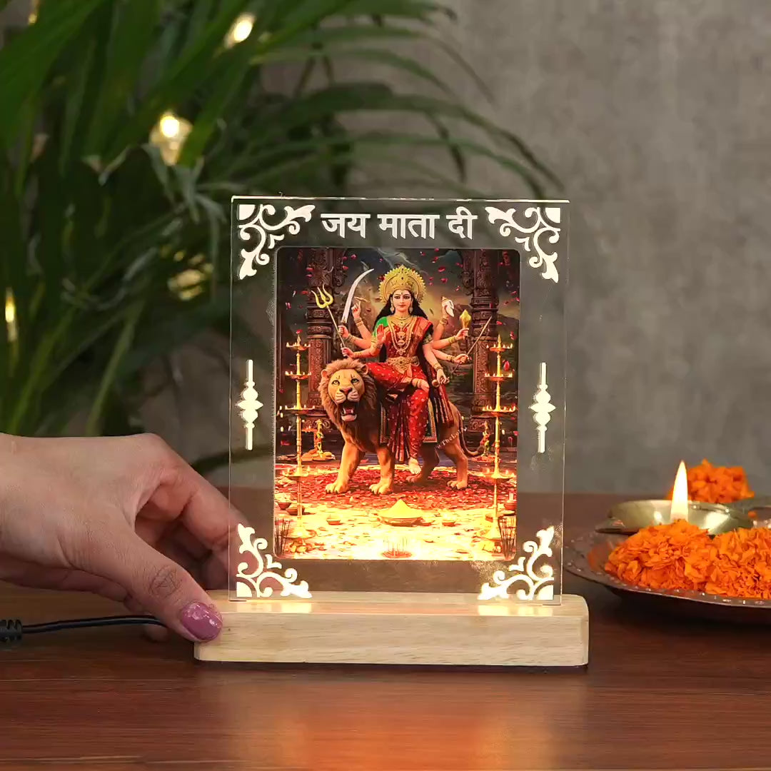 Showcase video f acrylic Led Ma Durga ji Lamp for Home Mandir's