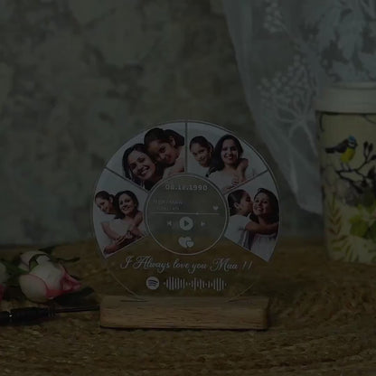 Custom Spotify Round Acrylic LED Lamp | Fashionury
