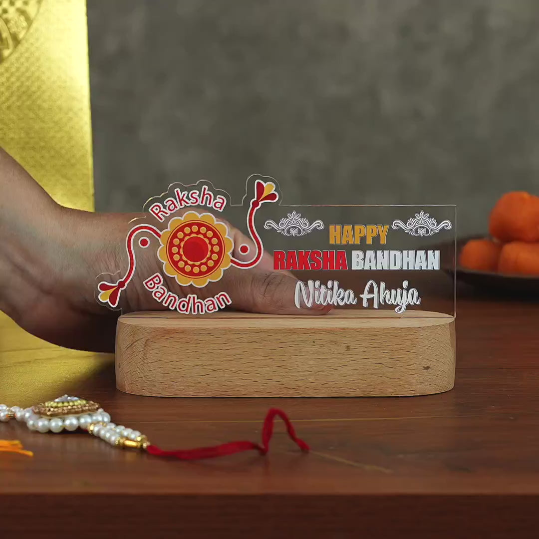 Showcase video of happy Rakshan Bandhan LED name lamp for sister.